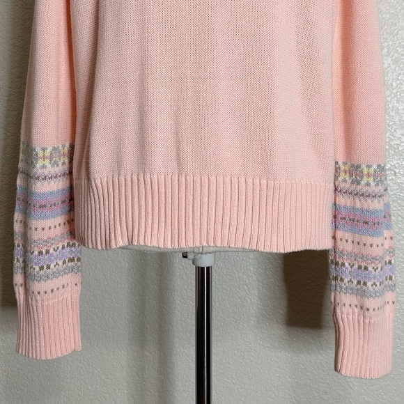 Crazy Horse Liz Claiborne Vintage Velvet Ruffle Pink Knit Cardigan, Size XL - Picture 10 of 13